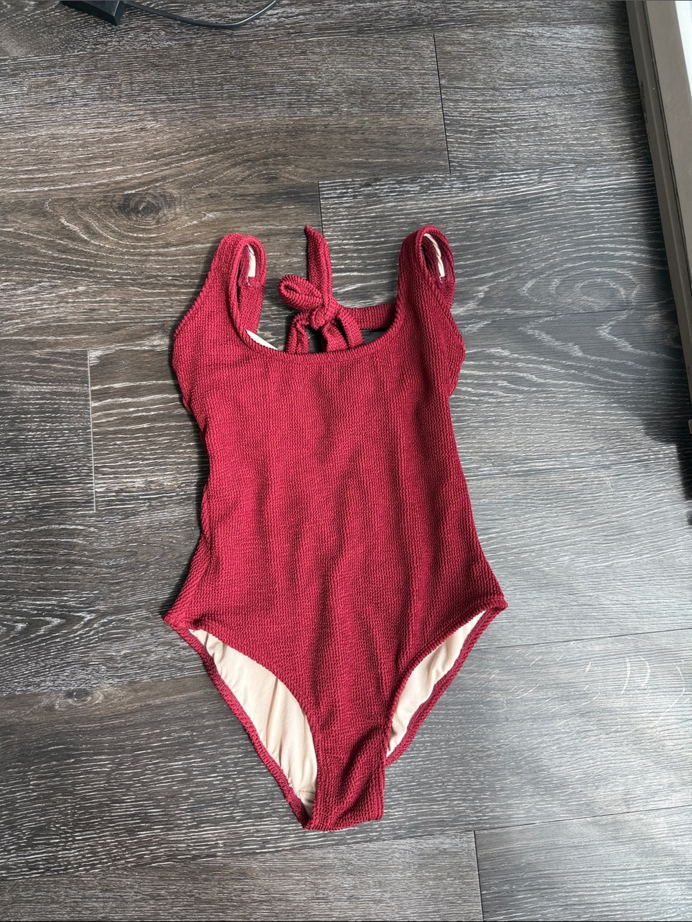 Kona Sol Ribbed One-Piece Swimsuit - Burgundy